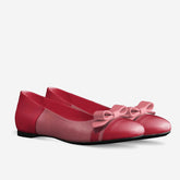 Pinja Ballerina Leather Suede Flat  | Made in Italy | Red Pink